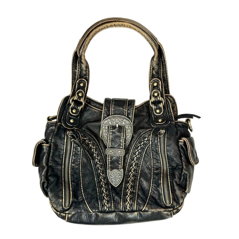 Montana West Select Buckle Collection Leather Concealed Carry Shoulder Bag Purse